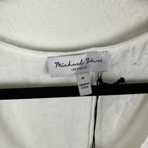 Michael Stars Lulu Button Down Dress in White - Picture 4 of 6